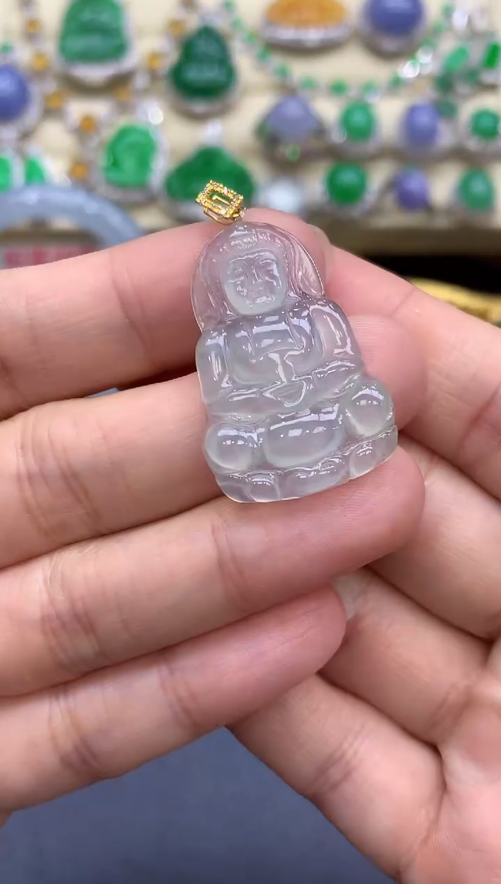 颈饰18K金镶嵌翡翠187-中国好珍宝