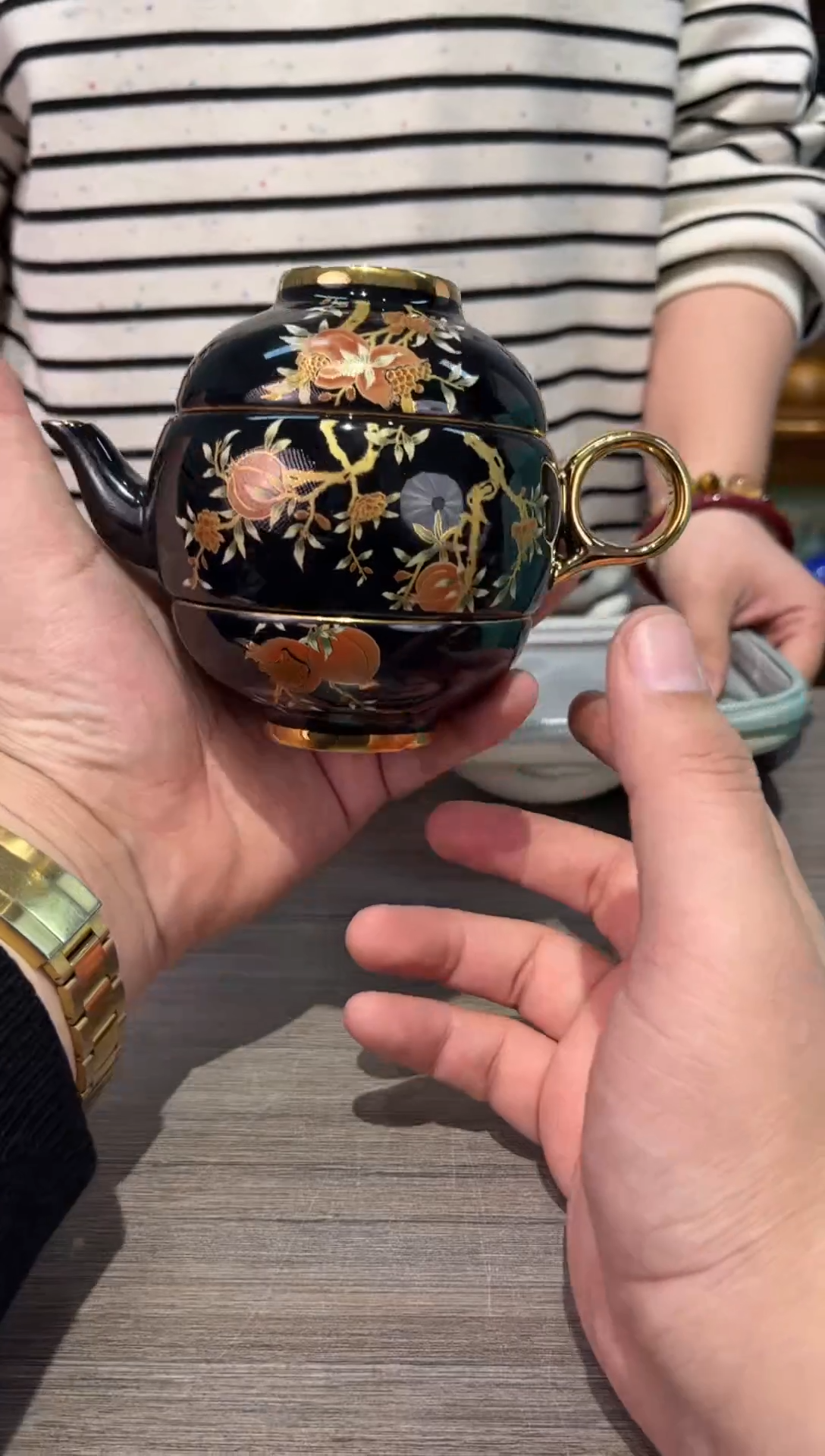 【闪购商品】黑石榴扁旅行套茶具茶具