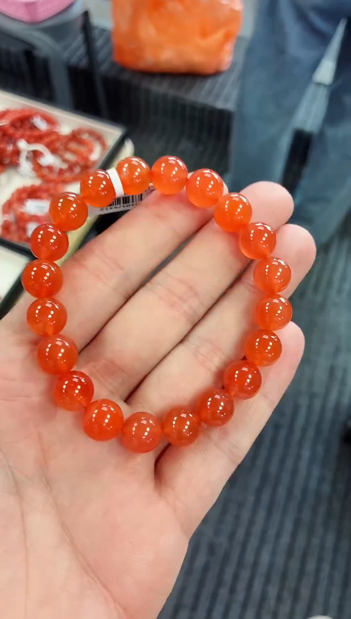 南红玛瑙未镶嵌冰红手串10+一个/条