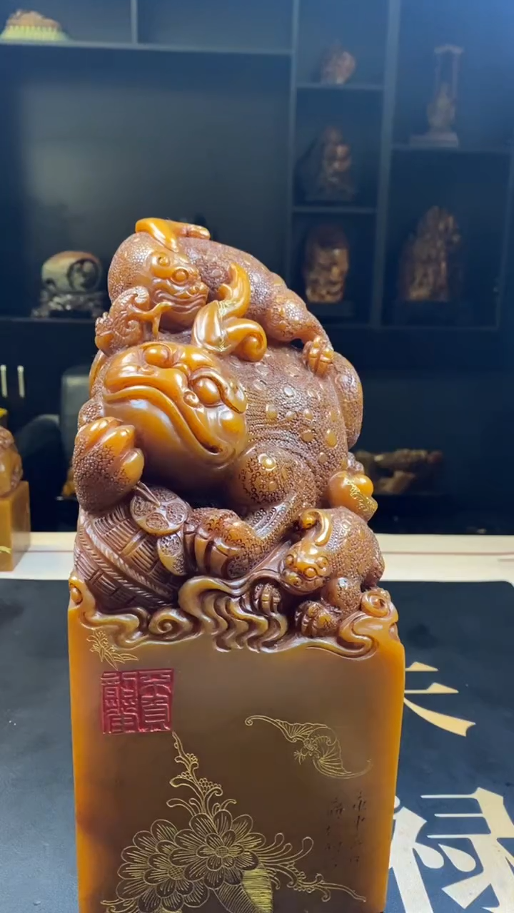 【闪购商品】寿山石印石田黄金蟾摆件