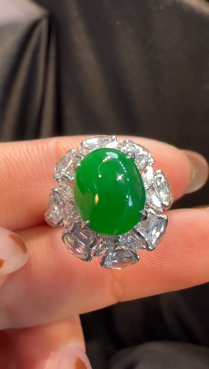 18K金镶嵌戒指翡翠AL6