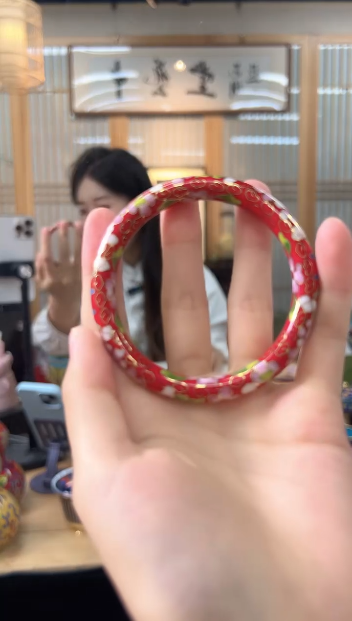 景泰蓝实地手镯LCSZ002红色