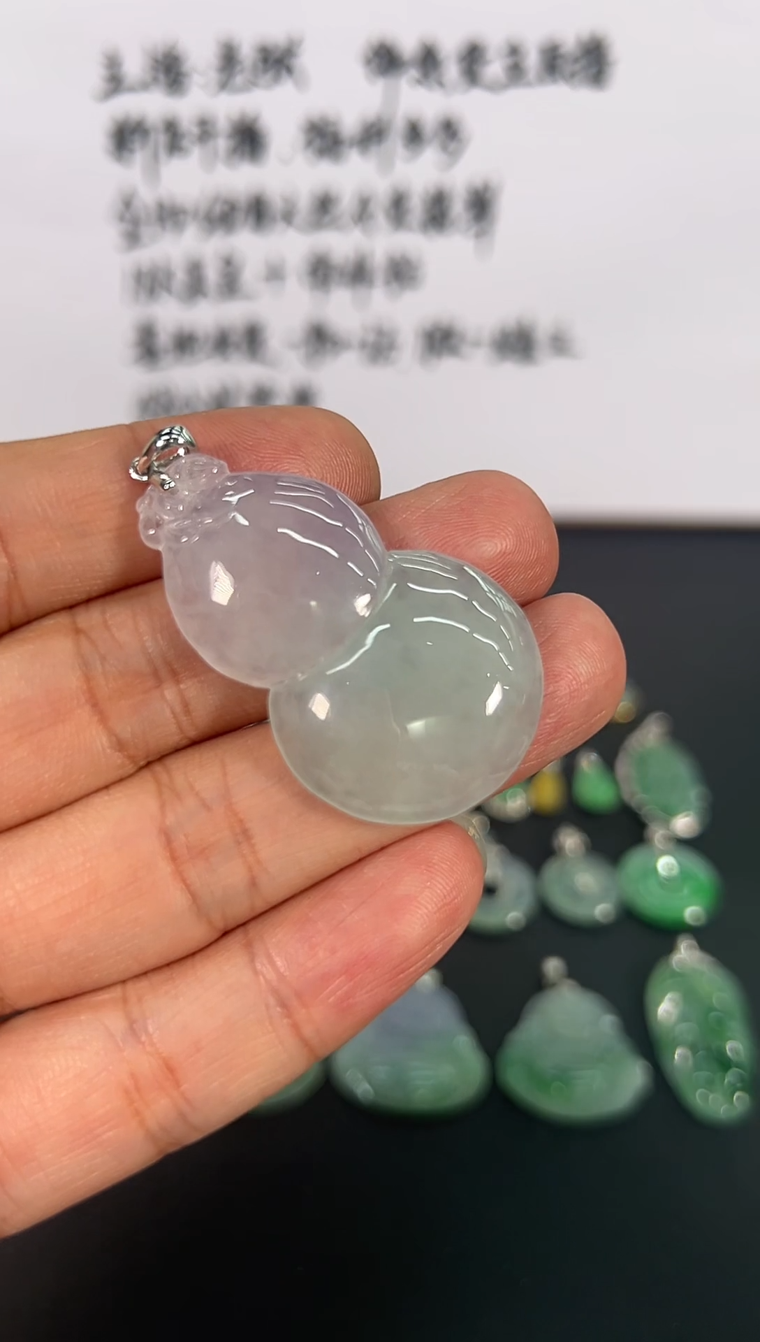 吊坠(不含链)18K金镶嵌翡翠缅甸a货翡翠18k金镶嵌葫芦