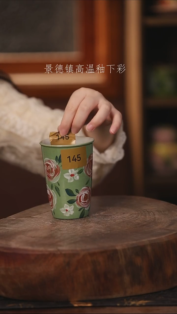 陶瓷景德镇高温釉下手绘陶瓷@L145@