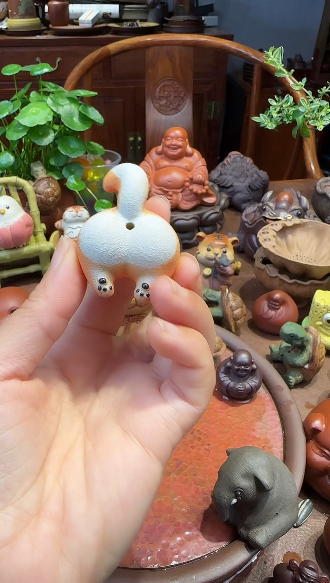 紫砂茶宠狗狗屁香插