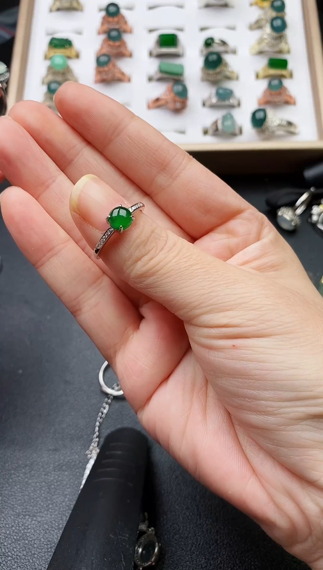 银S925镶嵌戒指翡翠~****?111111111