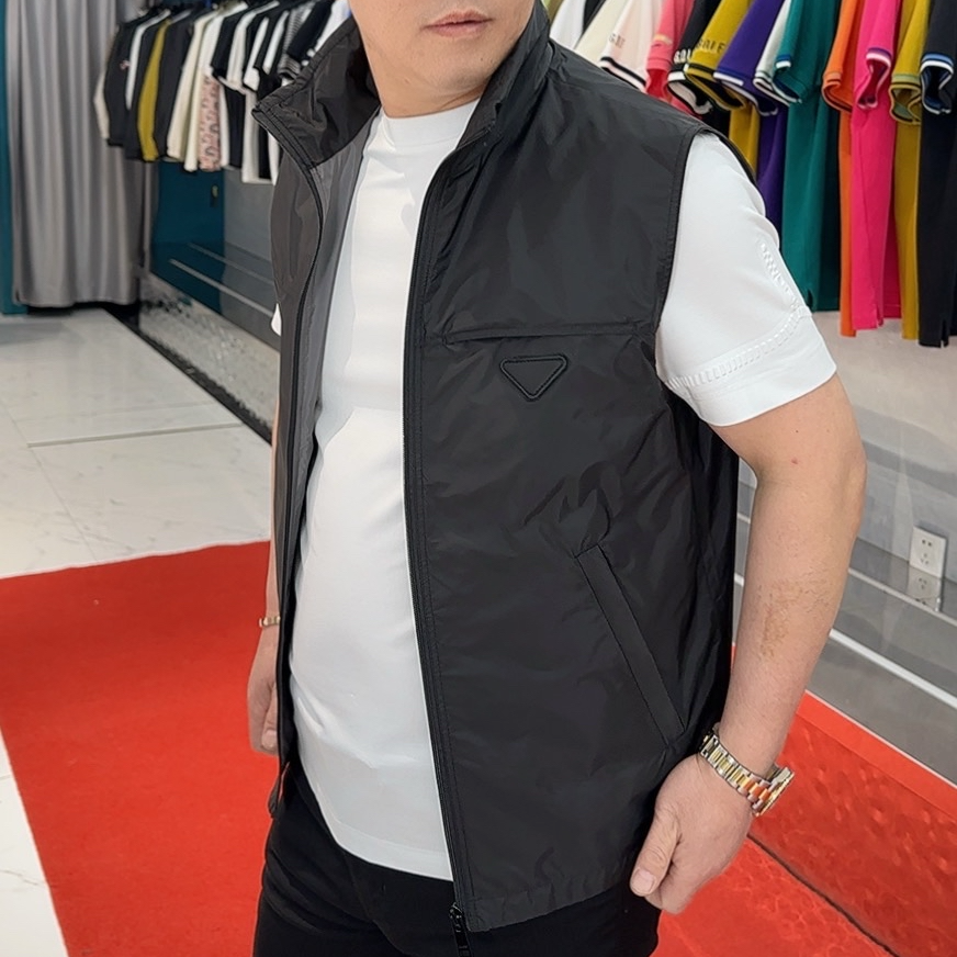 春夏秋 新款 三角牌 立领 马甲 9166