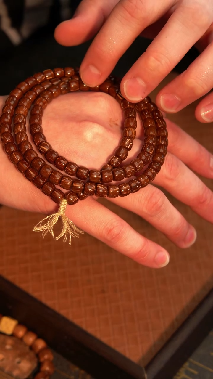 手串库克紫金直切6x7mm全品精工108颗脖挂