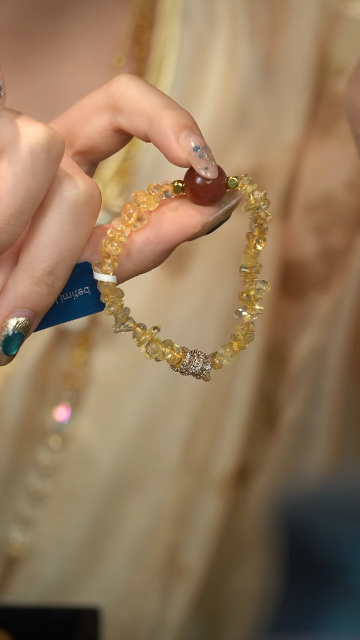 无合金黄色异形手串百搭