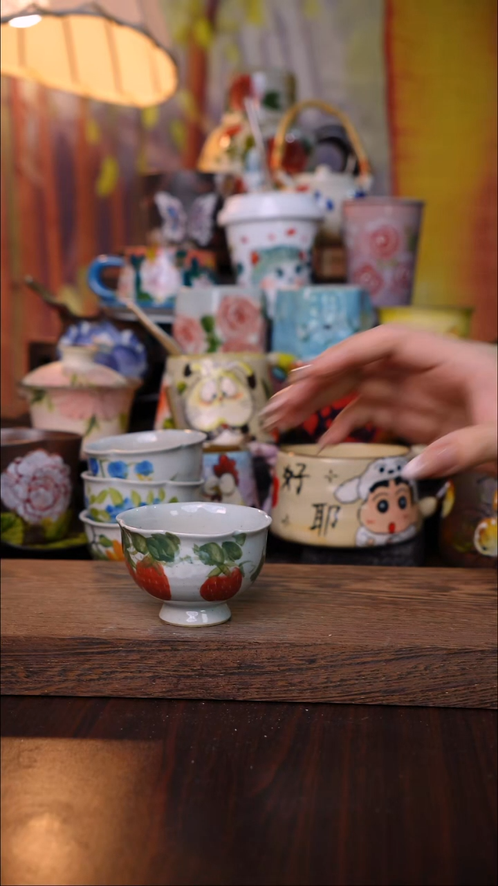 杯子陶泥垚手作 景德镇手工手绘陶瓷器物