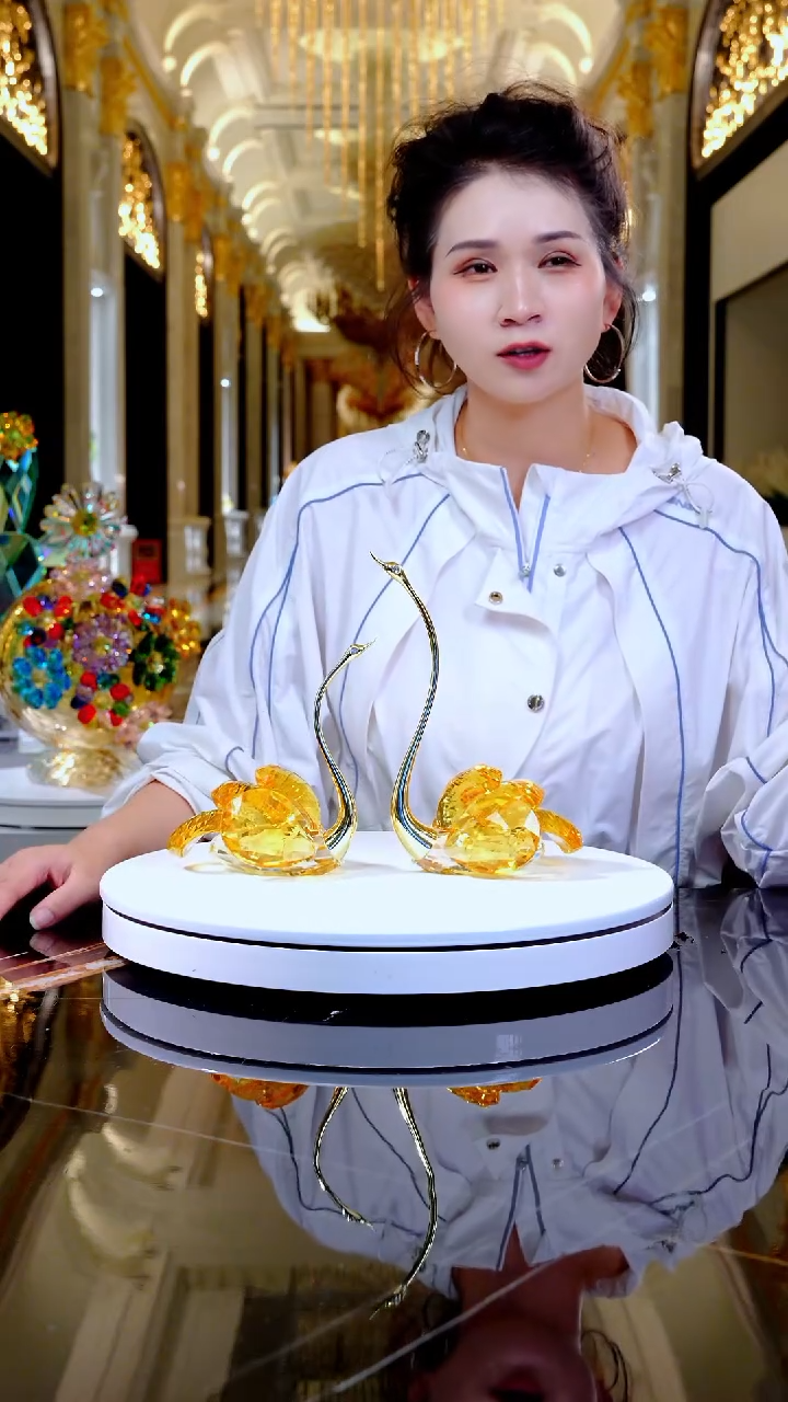摆件琉璃YB00693天鹅摆件一组