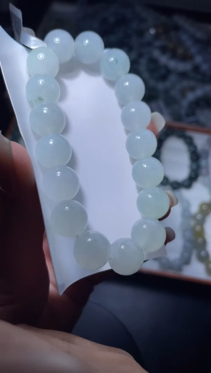 【闪购商品】定制翡翠未镶嵌天然缅甸A货翡翠手串尺寸11.7左右