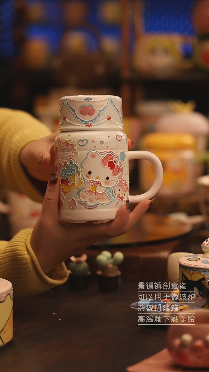 陶瓷景德镇可爱陶瓷釉下彩绘设计师款