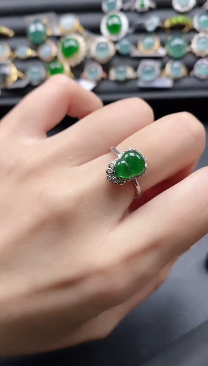 【闪购商品】翡翠戒指银S925镶嵌1111