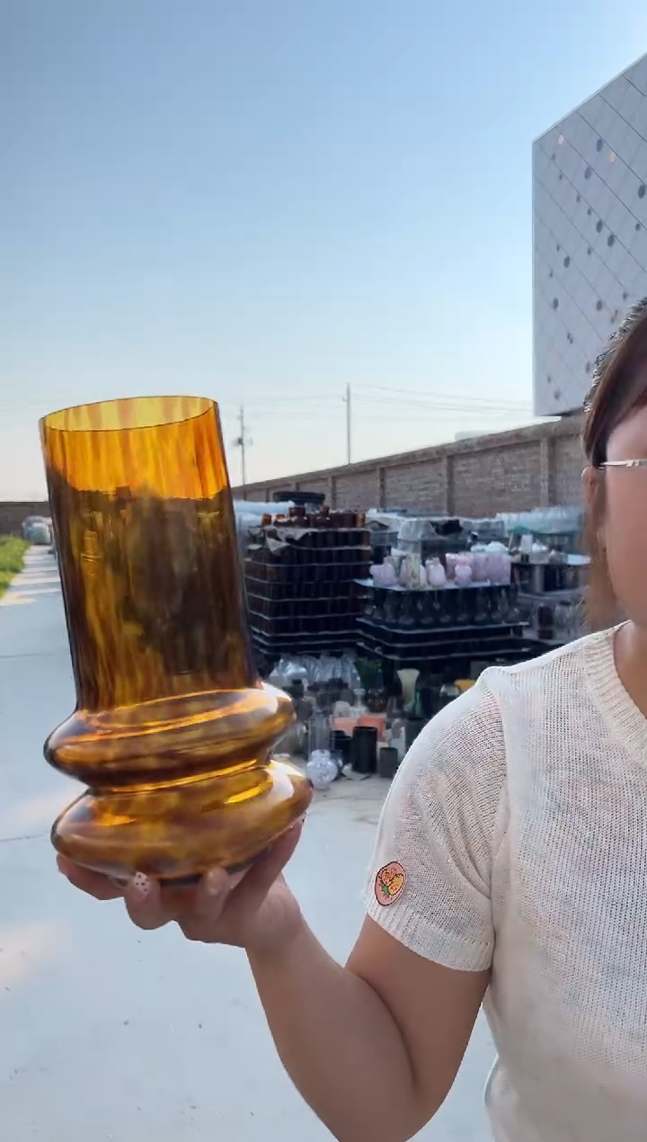 现代客厅摆件玻璃花瓶高级感