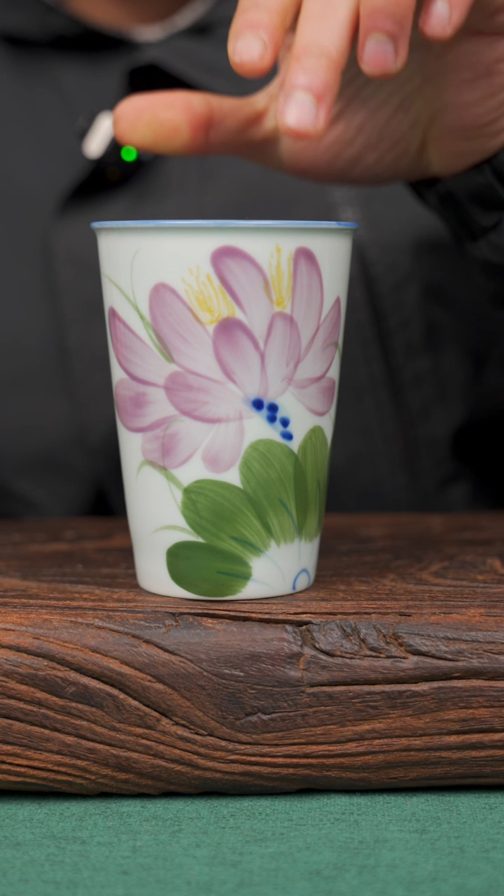 【闪购商品】瓷片34景德镇杯釉下手工手绘瓷器