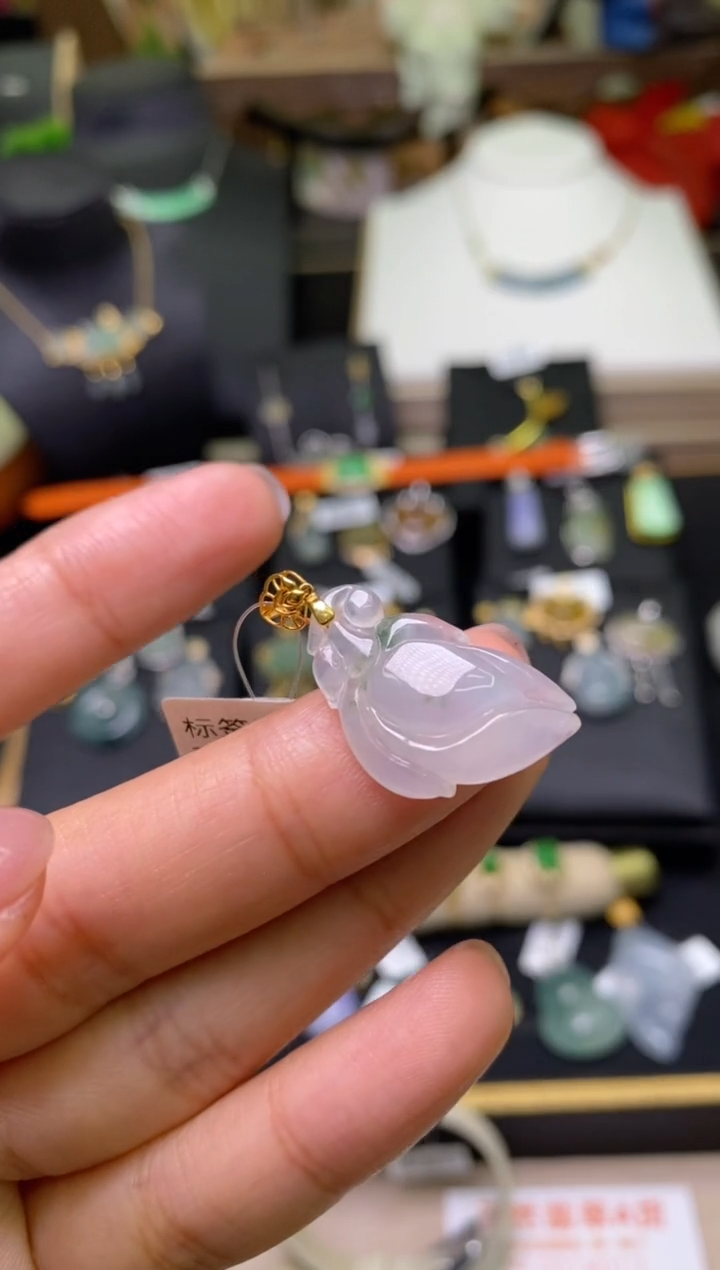 【闪购商品】翡翠颈饰18K金镶嵌净货18078