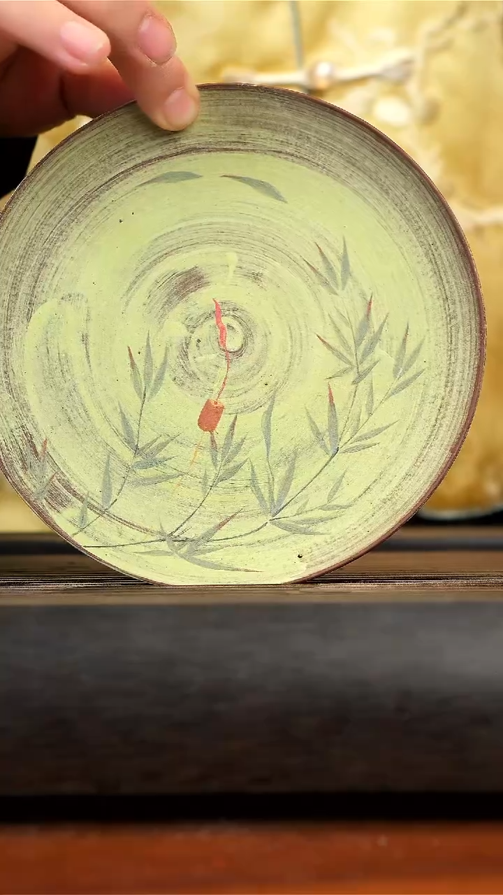 【闪购商品】紫砂茶壶紫泥粉浆秀竹 壶承