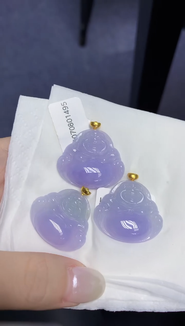 翡翠18K金镶嵌颈饰天然缅甸翡翠A货多样性发其一