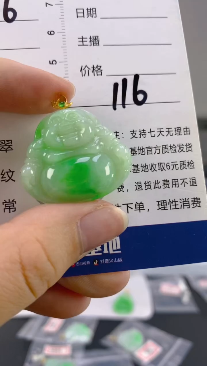 【闪购商品】翡翠颈饰18K金镶嵌天然A货翡翠