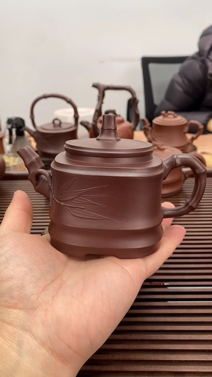 茶壶紫砂福利260毫升四方竹