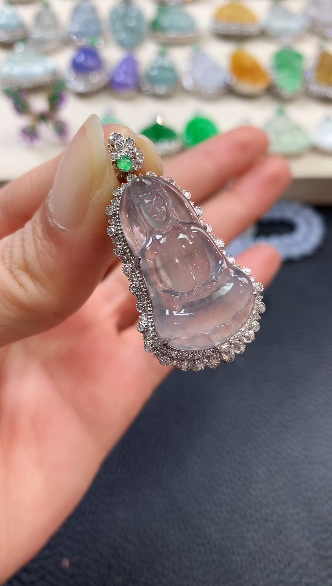 【闪购商品】翡翠吊坠(不含链)18K金镶嵌n50    