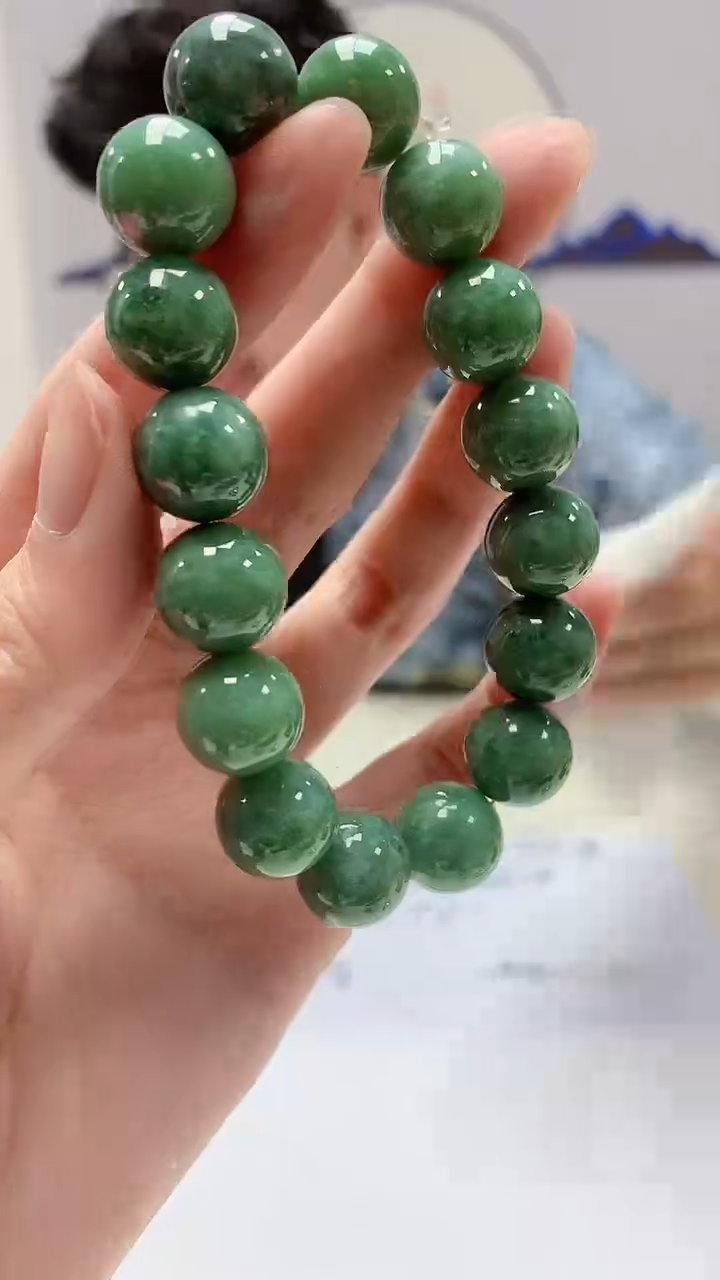 【闪购商品】定制翡翠未镶嵌4688zm-毛货手串65