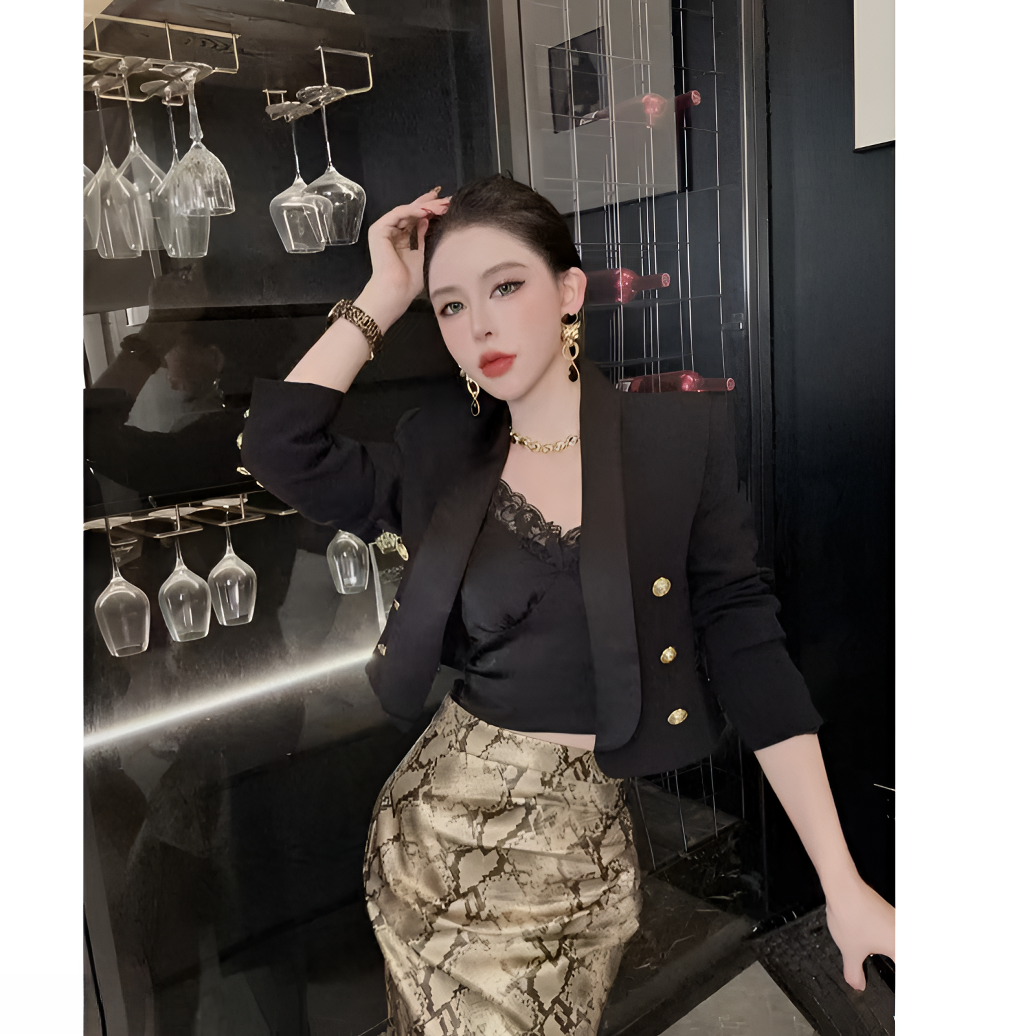 【琳达】财阀千金 2025新品 洋气轻奢气质早春西装外套JP25449