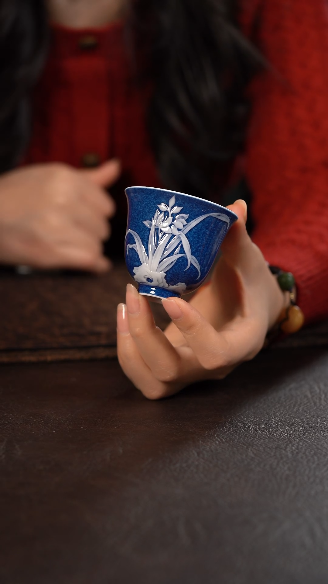 【闪购商品】杯初蓝舍洒蓝灵石兰花闻香杯