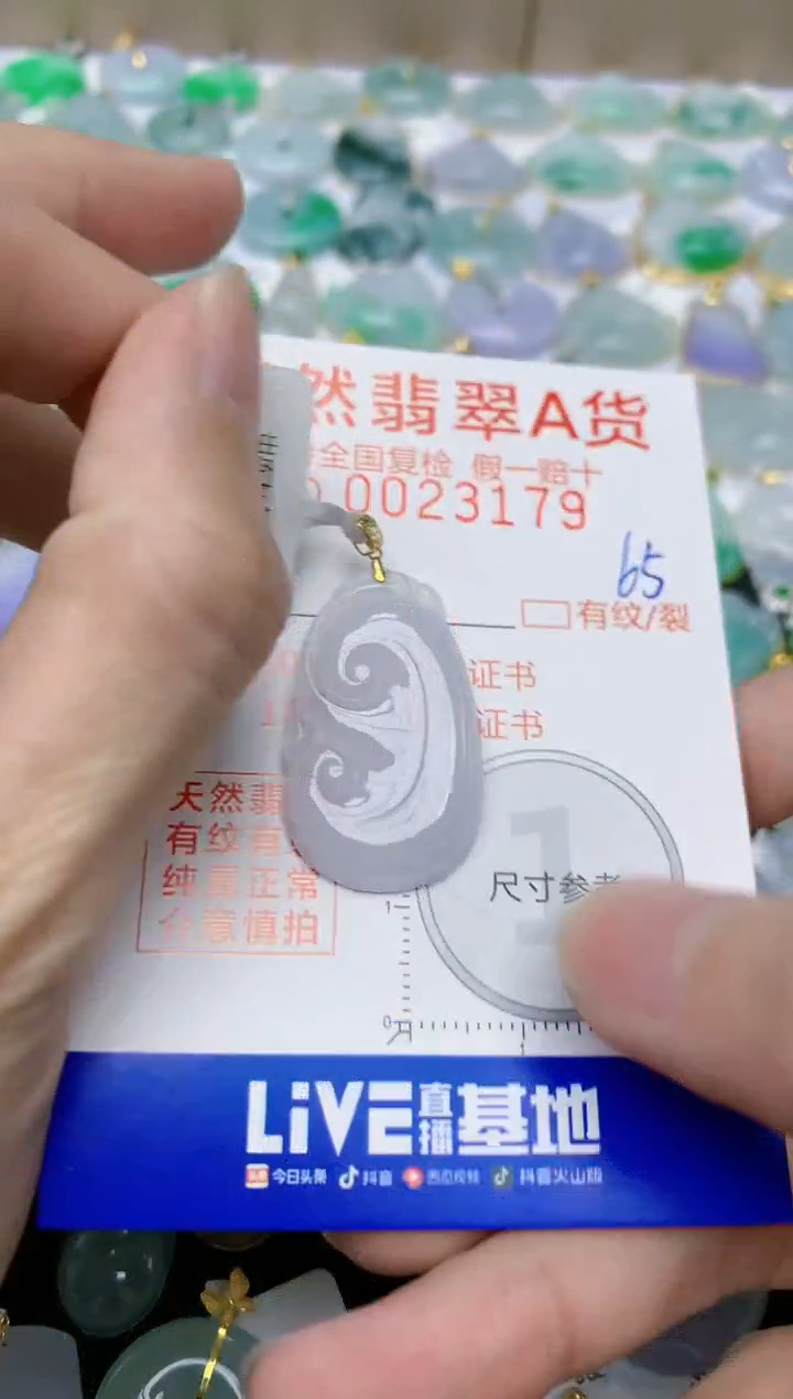 【闪购商品】翡翠颈饰18K金镶嵌65天然翡翠A货 