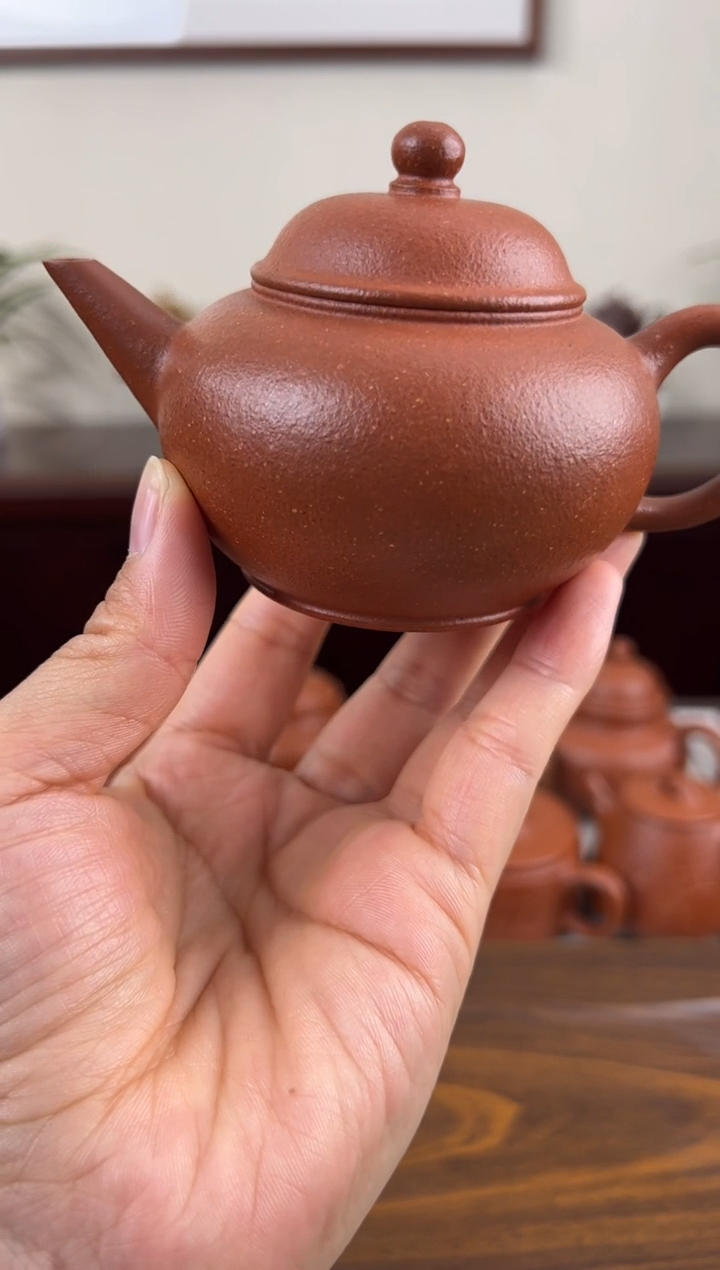 茶壶紫砂红降坡水平壶150CC