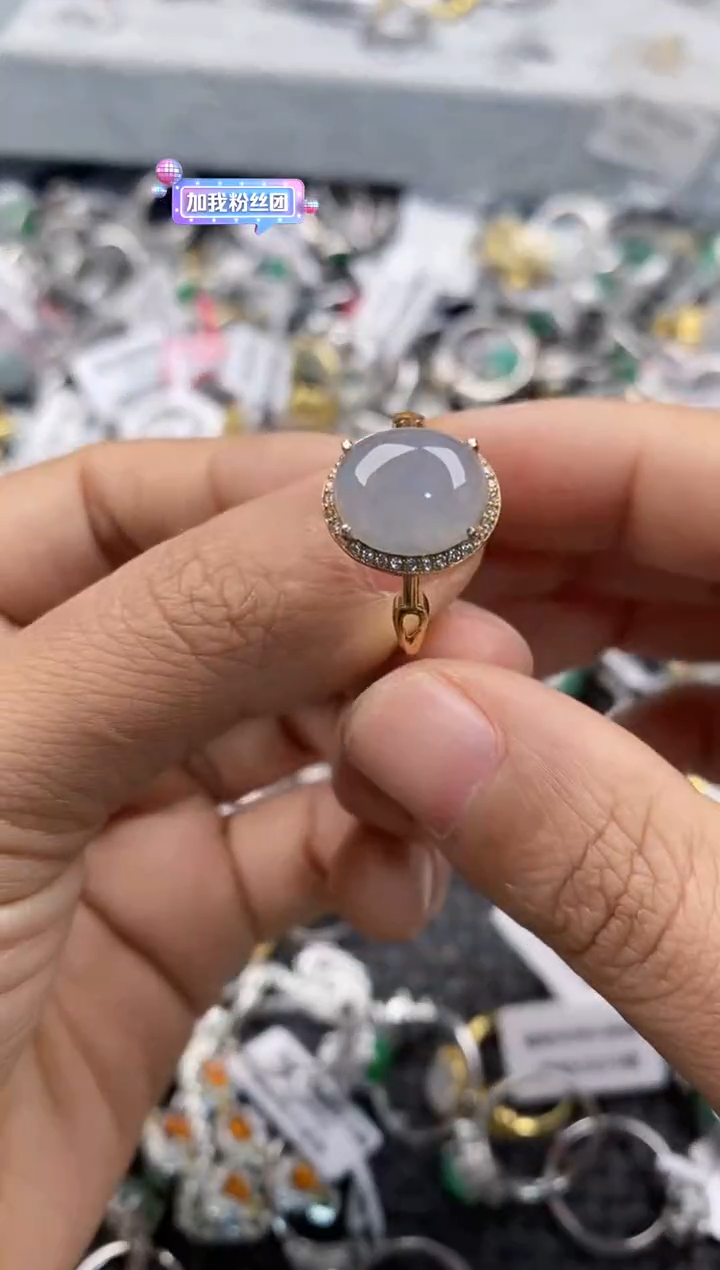 银S925镶嵌戒指翡翠666    1