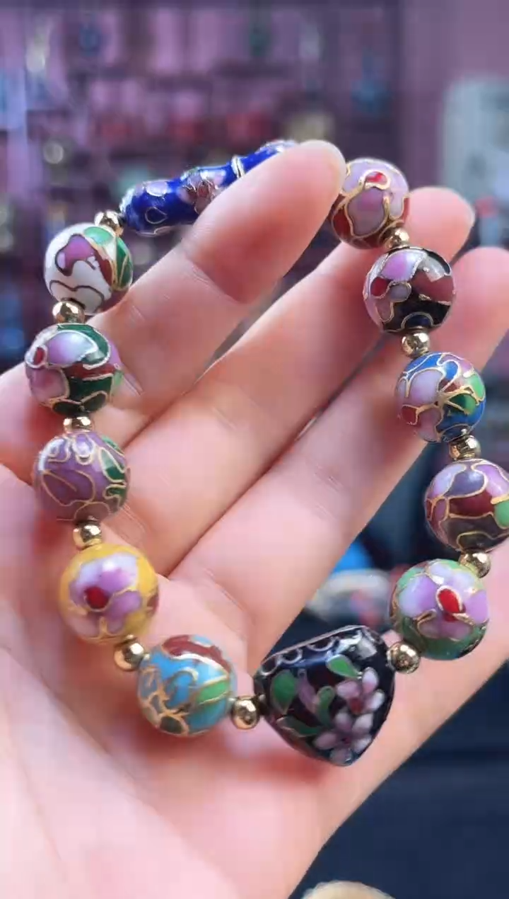 非遗 景泰蓝手串 1.2 多宝福豆