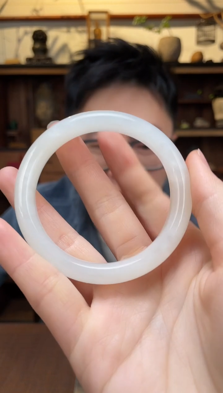 【闪购商品】和田玉手镯未镶嵌09白玉手镯56#YR