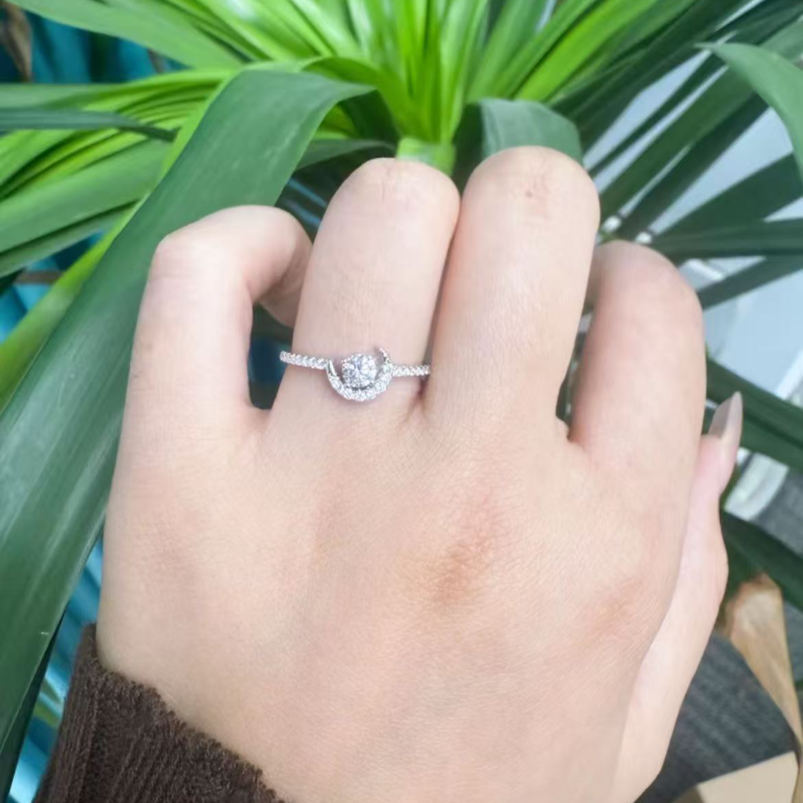 【南非之星】 0.3CT 星月女戒