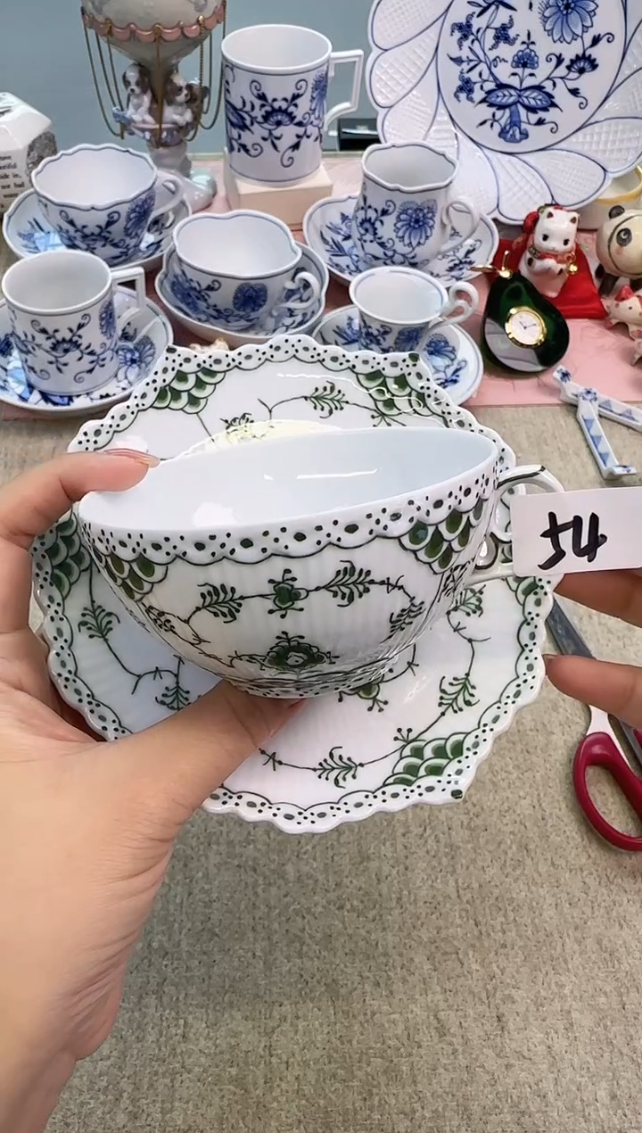 1杯1碟瓷片泡泡瓷器美到爆