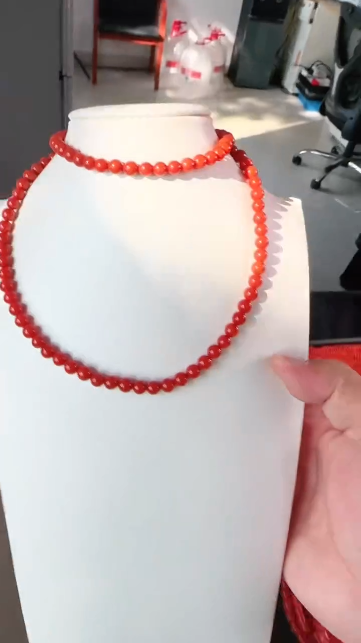 未镶嵌多样性发一件南红玛瑙【高货】锦红6mm保山圆珠多圈  