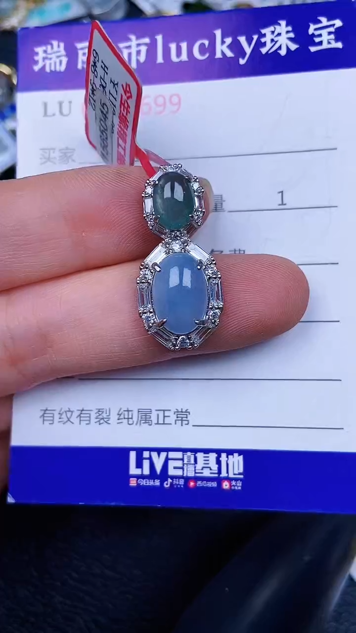 颈饰银S925镶嵌翡翠1699