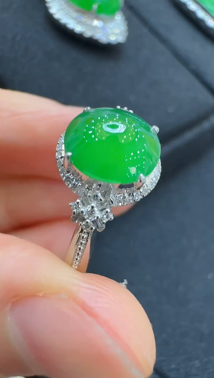 翡翠戒指18K金镶嵌多样性团购发一件
