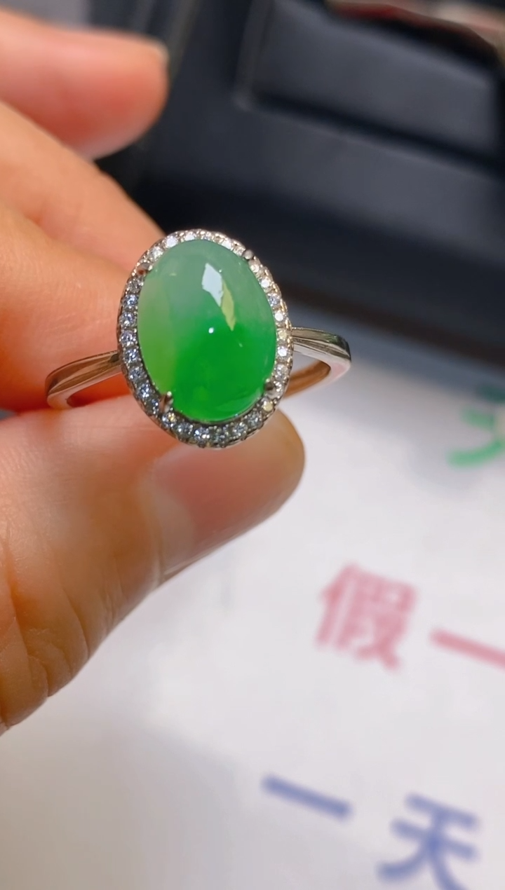 【闪购商品】翡翠耳饰银S925镶嵌天然A货翡翠1