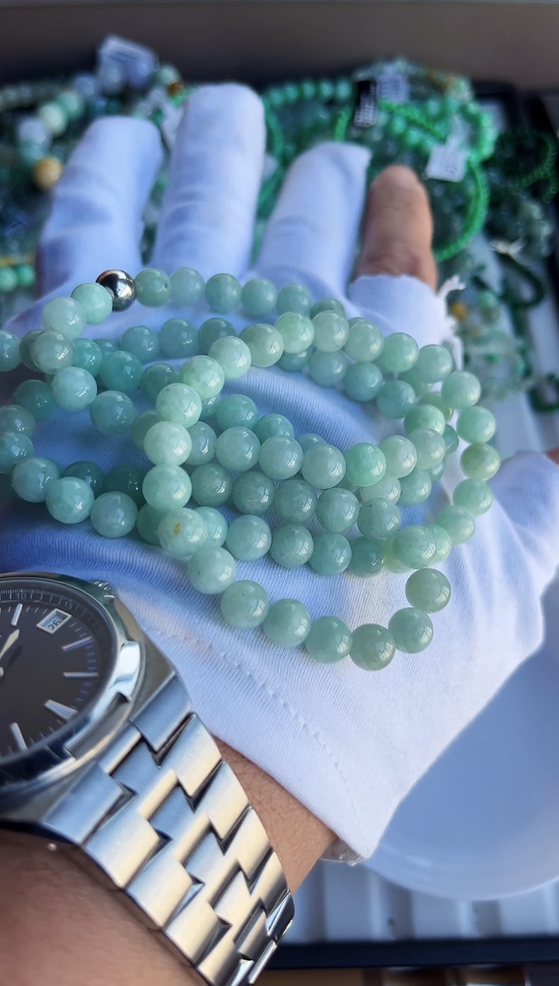 散珠翡翠翡翠手串卡7+  90颗