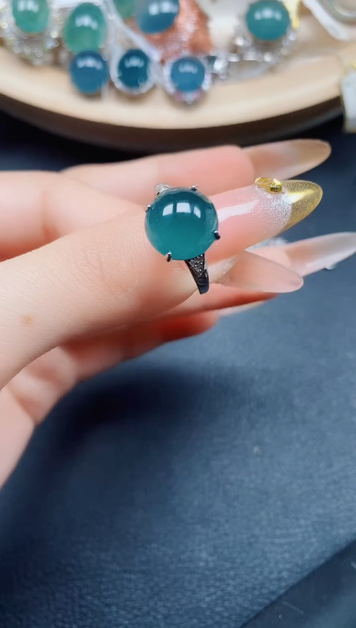 【闪购商品】翡翠戒指银S925镶嵌翡翠