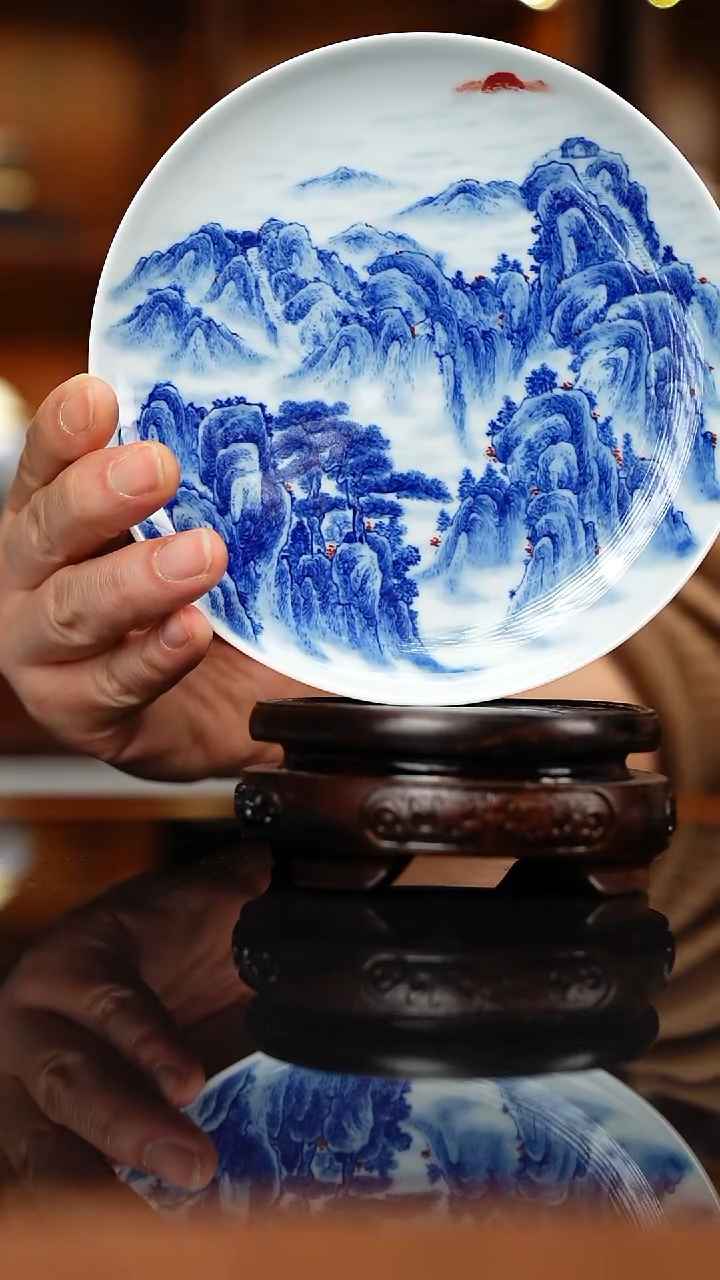 瓷景德镇手工手绘山水意境壶承