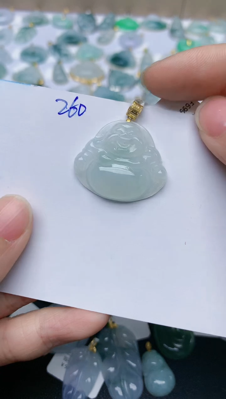 【闪购商品】翡翠颈饰18K金镶嵌天然翡翠A货    260