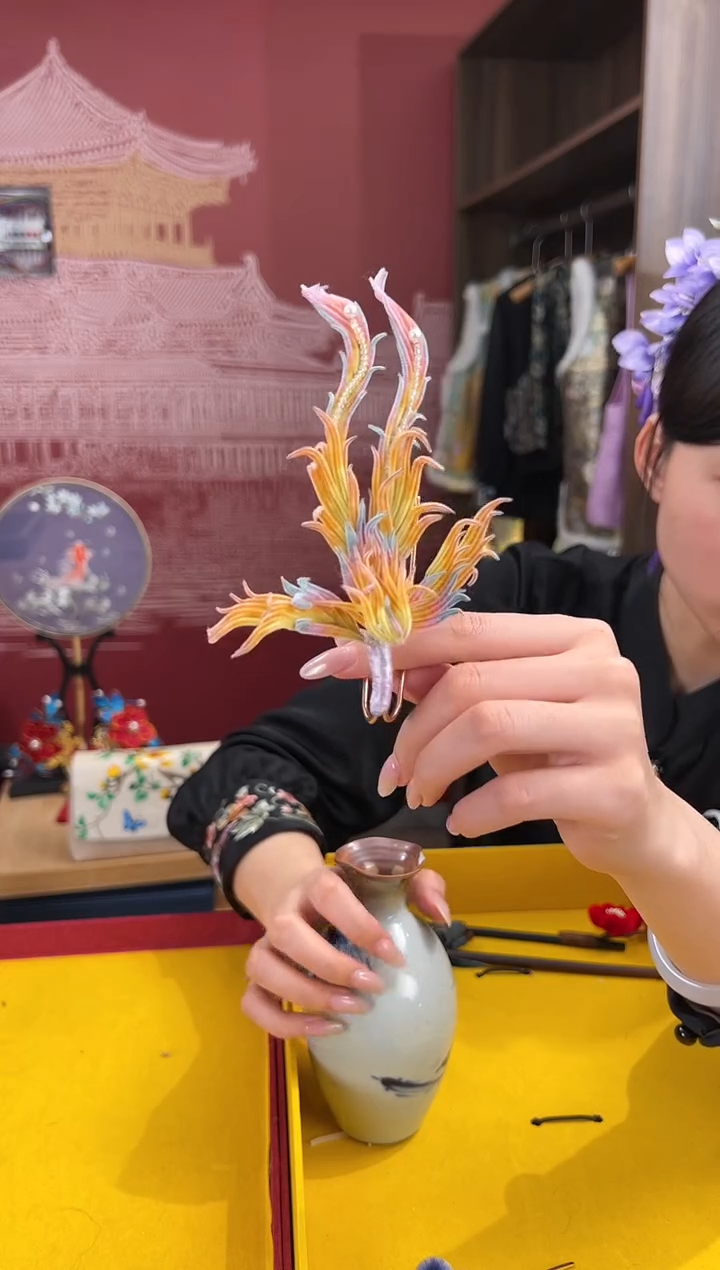【闪购商品】刺绣 非遗绒花（发饰）