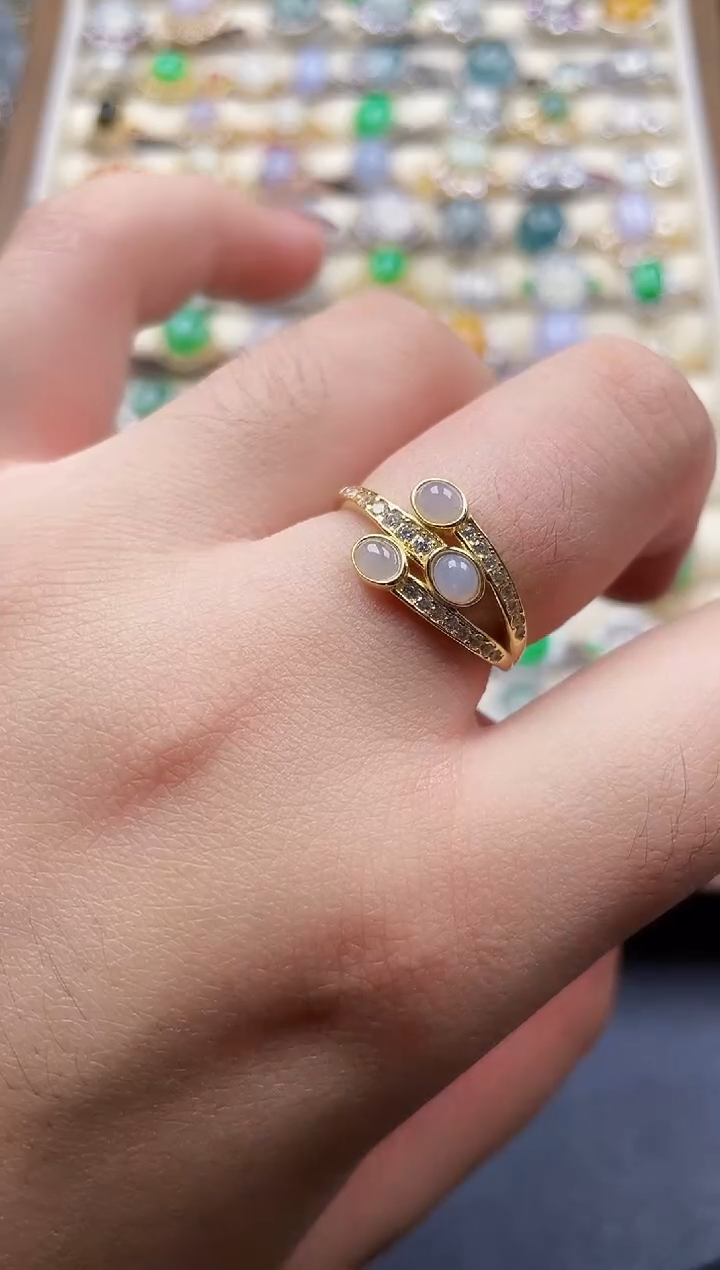 银S925镶嵌戒指翡翠1