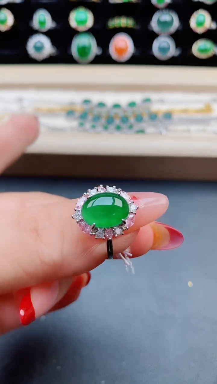 【闪购商品】翡翠戒指银S925镶嵌50850