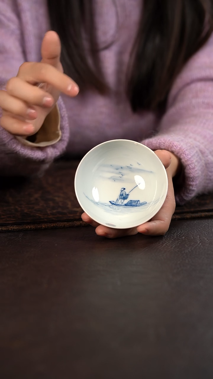 【闪购商品】杯824号HLX陶瓷山水普洱杯带内绘 随机