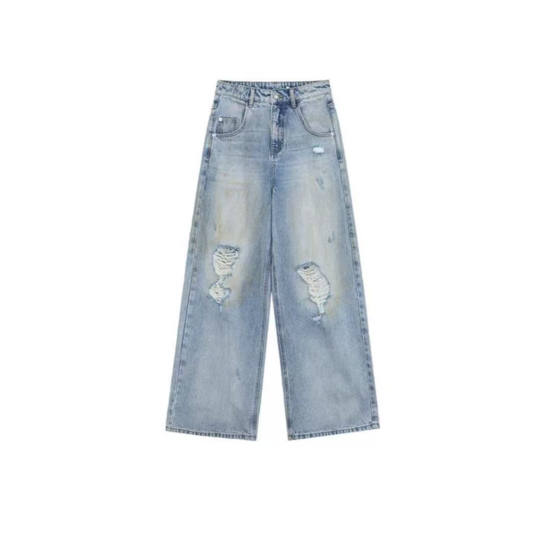 AVVENN 618福福 设计师品牌 破洞牛仔裤