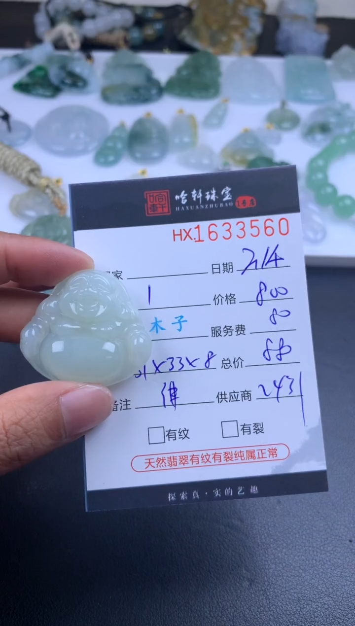 【闪购商品】翡翠挂件未镶嵌哈轩 挂件1
